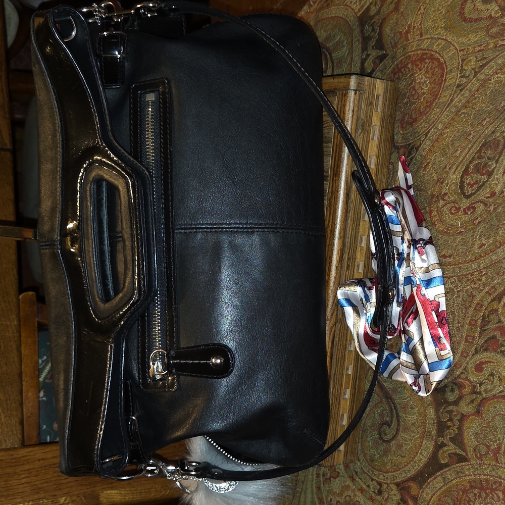 Coach Bonnie Foldover Bag 13380 Black Leather Shoulderbag MSRP $498 2008 EUC - Picture 3 of 16